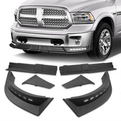 For 2013 2014 2015 2016 2017 2018 Ram 1500 Black Front Bumper Lip LED Sequential Running Lights -(2-PU-105-LED