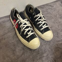 CDG Converse Low top Black Size 8 Mens 