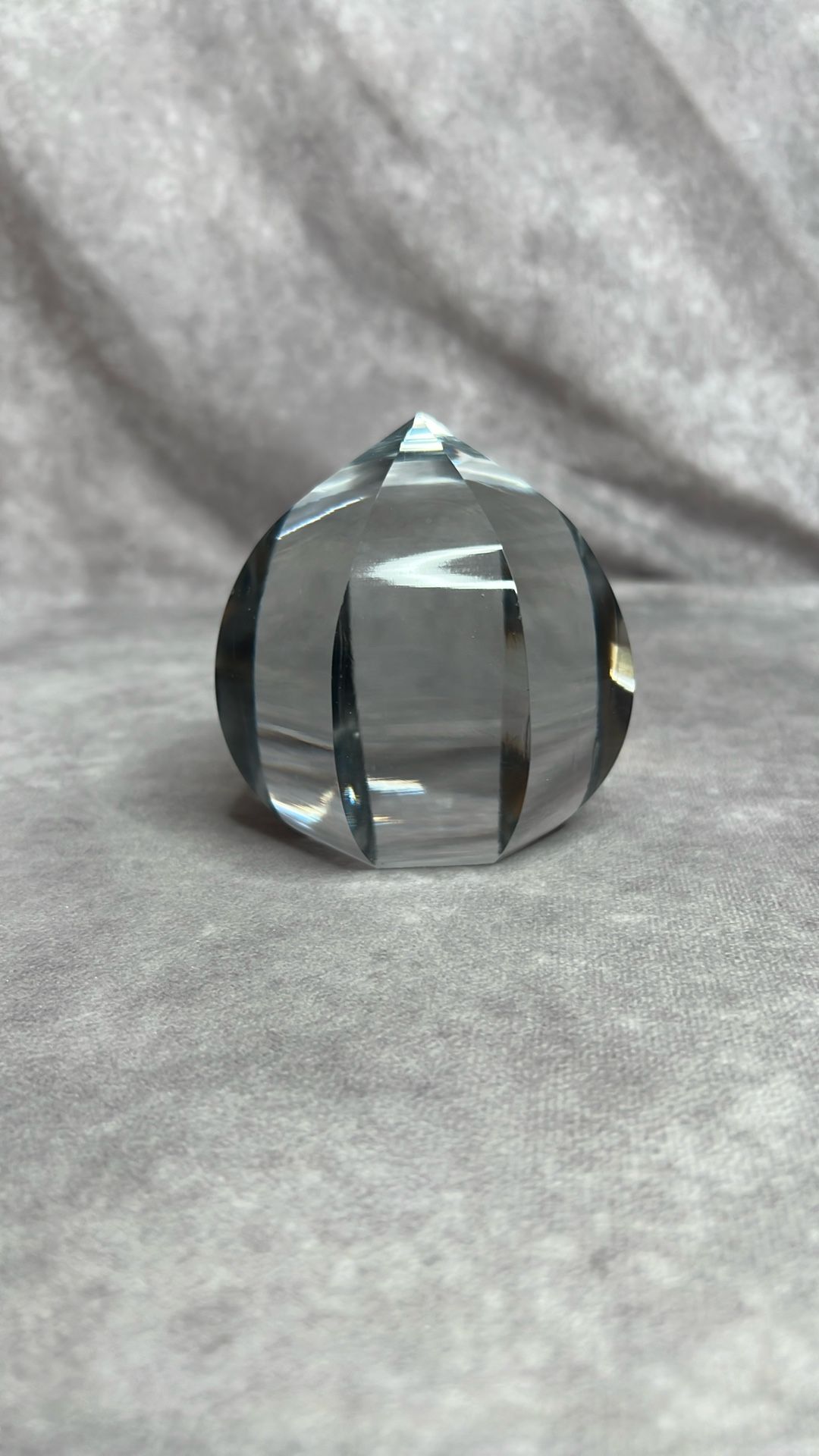 Faceted Heavy Glass Paperweight