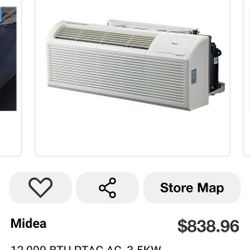 Midea 12,000 BTU PTAC AC, 3.5KW Heat, 230-Volt