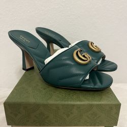 Gucci Emerald Green Heels Size 37.5 US 7.5