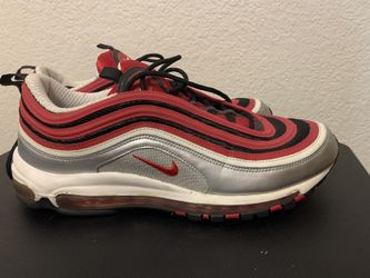 Nike Air Max 97 Size 12 Metallic Silver Bullet Red Black 312641-064