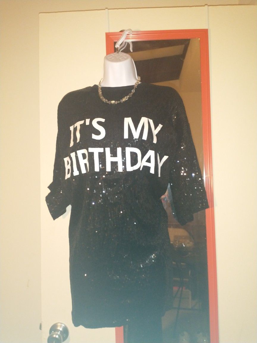 ITS MY BIRTHDAY Sequin Top Or Mini Dress