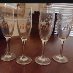 Set Of Four 2013 Glass Flutes