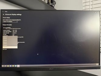 Acer 27inch 144hz monitor, with monitor desk mount arm, and stock monitor stand