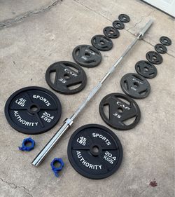 Olympic Weights, 7-ft Olympic Bar, Locking Collars