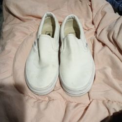 Van's White Slip On Sneakers 