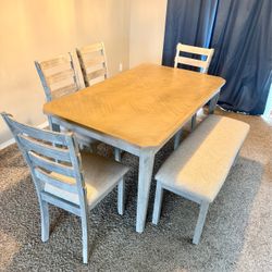 6-Piece Rustic Solid Wood Dining Set