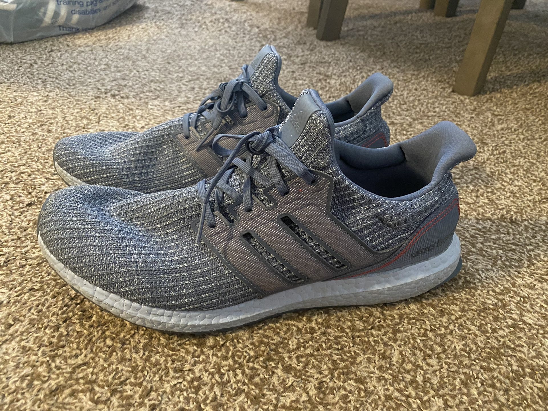 Mens Adidas Knit Ultra Boost Tech Ink Glow Blue Running Shoes Size 13