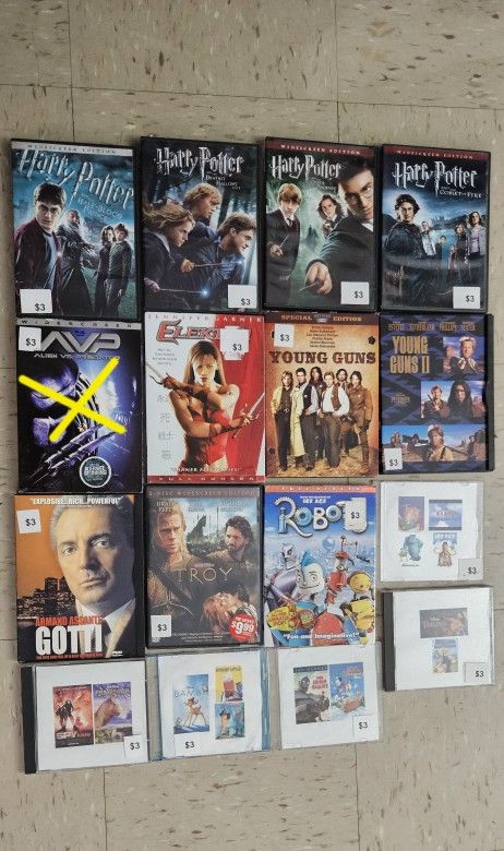 DVD MOVIES $3 EACH