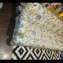 Vintage Ethan Allen Tan Floral Couch