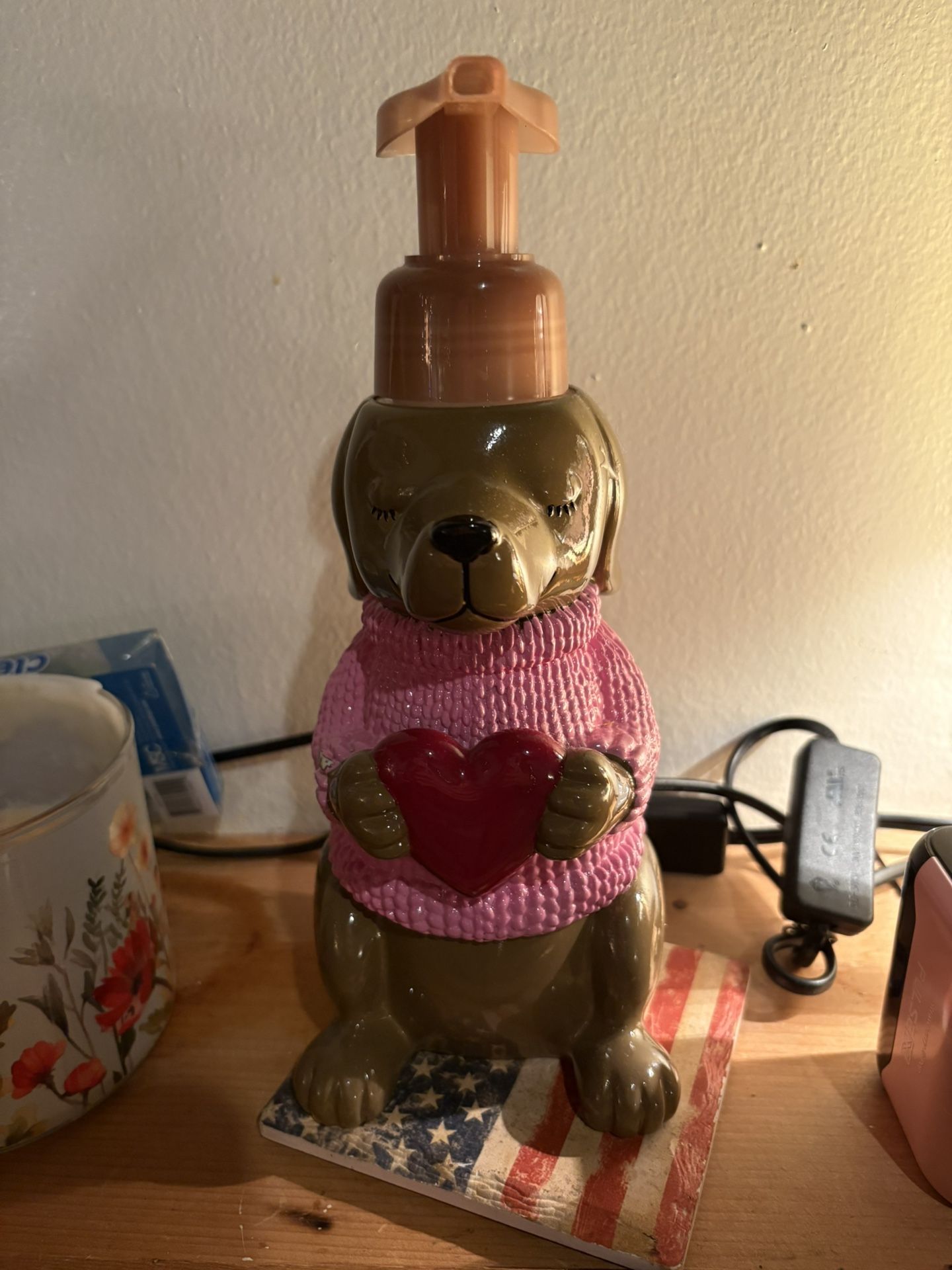 Bath & body Works, valentine puppy soap dispenser