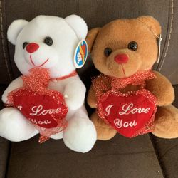24 TEDDY VALENTINES BEARS 6 INCHES
