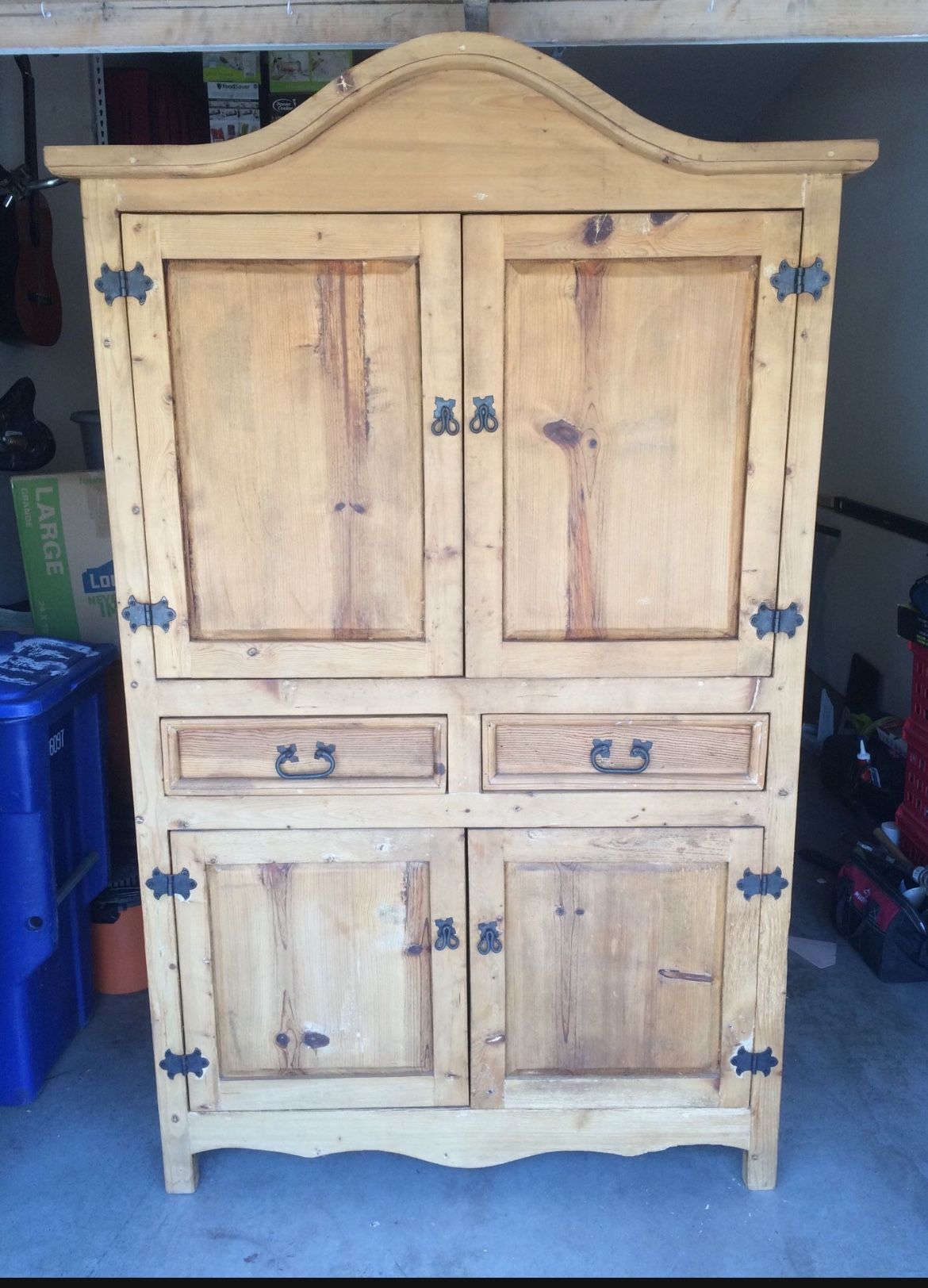 Spanish rustic hutch cabinet armoire
