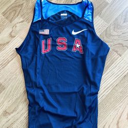 New Nike Olympics Team USA Track I & Field Singlet Women’s Medium Fan Gear Blue