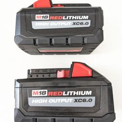 M18 Milwaukee XC 6.0 HIGH OUTPUT Battery 2 PACK 