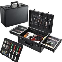 Profesional Barbers Briefcase Tool Case, Barber Cases for Clippers and Supplies, Hair Scissors Trimmer Organizer, Salon Hair Grooming Hard Travel Suit