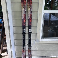 Nordica Hot Rod Flare 168cm Skis With Marker Bindings.