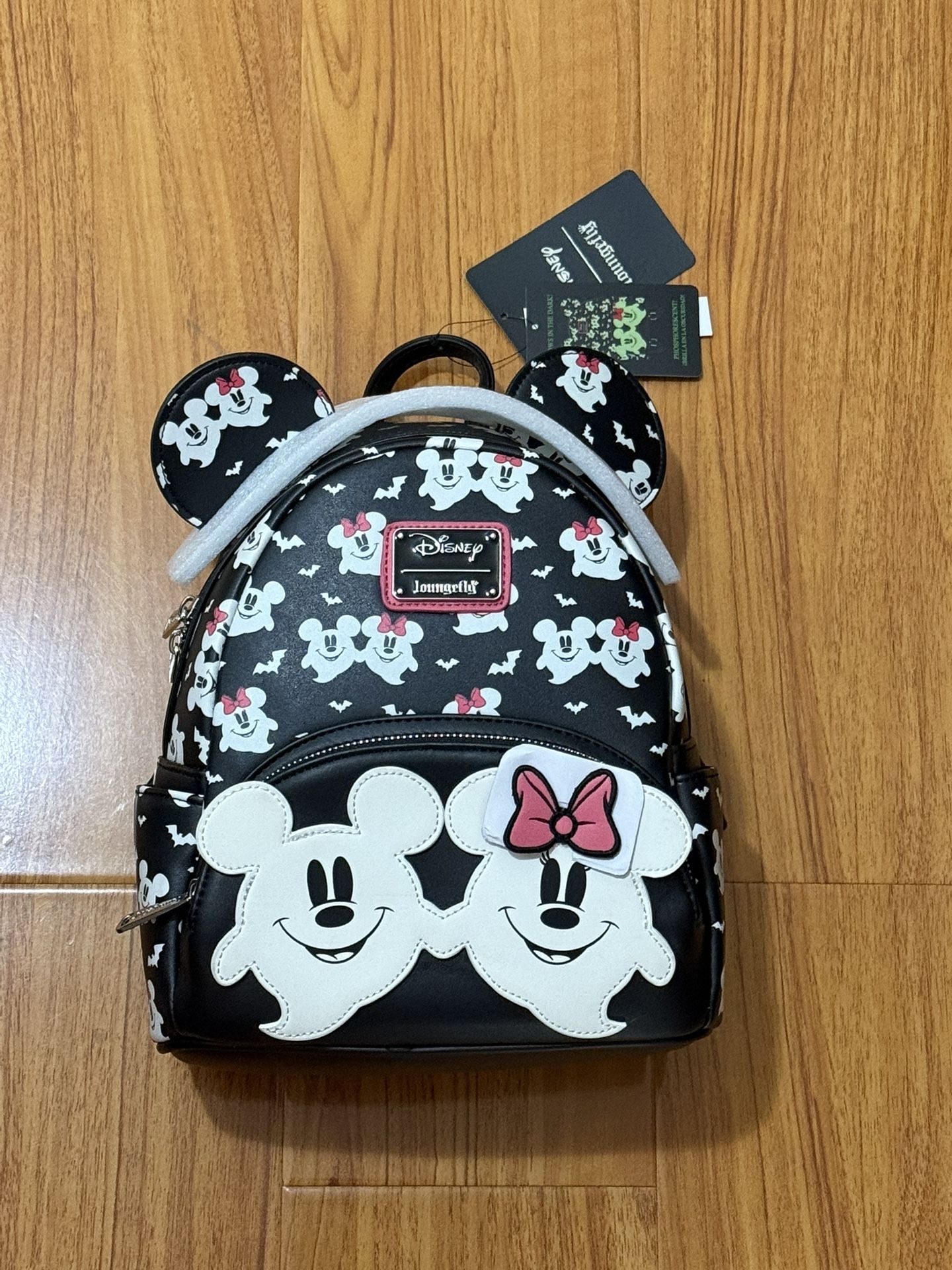 NWT - RARE Disney Loungefly Mickey and Minnie Ghost Mini Backpack - Disney Halloween Bag