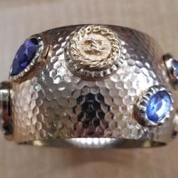 Wide Plated Bangle Bracelet 