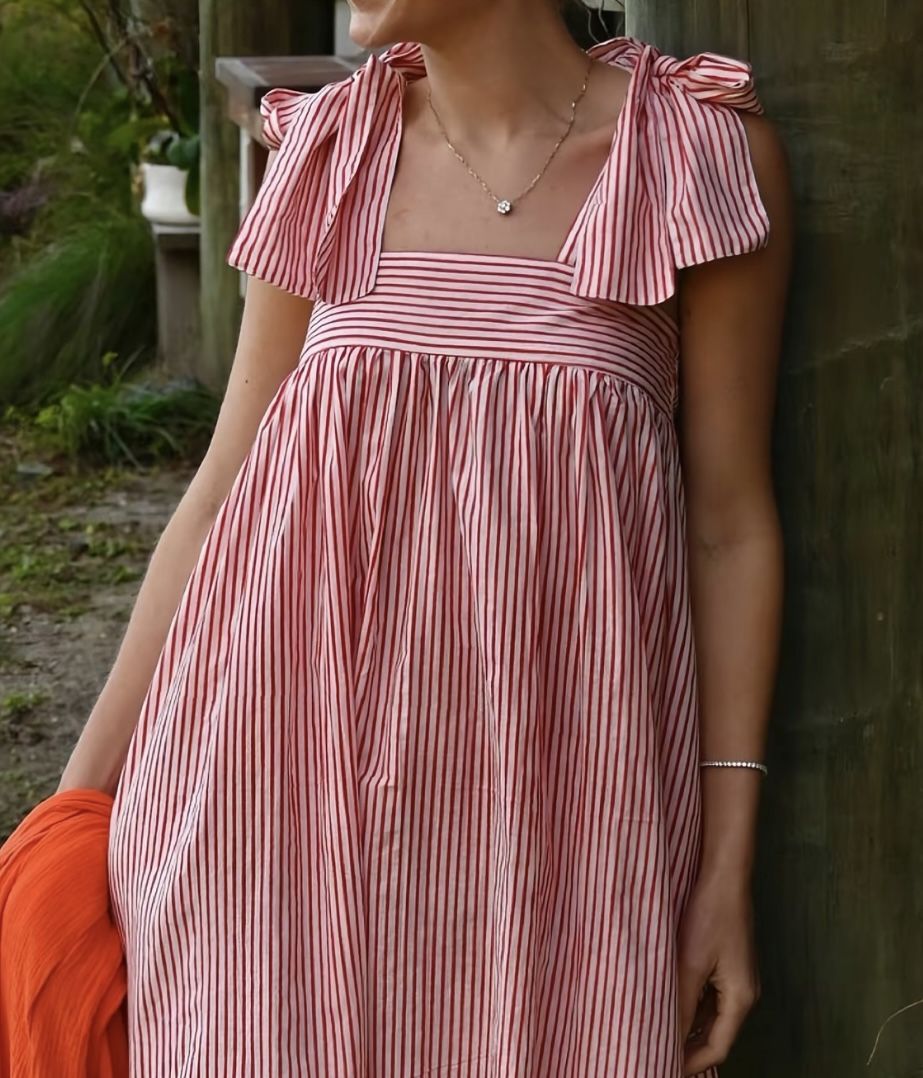 Red And White Baby Doll Dress