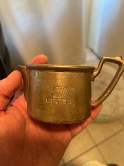 Vintage United Airlines First Class Silver Creamer Pitcher - Airline Memorabilia