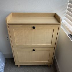 Rattan shoe storage