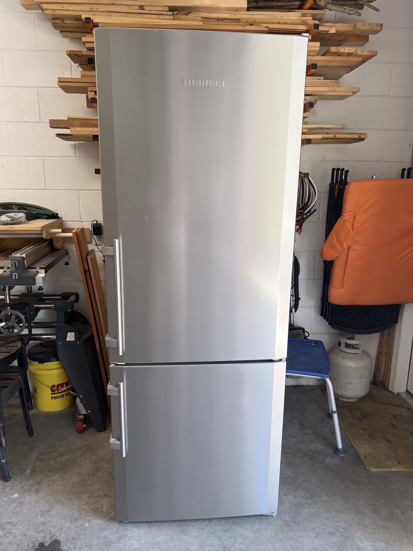 Liebherr Refrigerator Freezer- Stainless Steel. Measures: 79 1/2” High X 29 3/8” Wide X 24 13/16” Deep