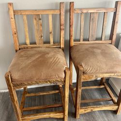 6 Custom made rustic bar stools 2 w armrests