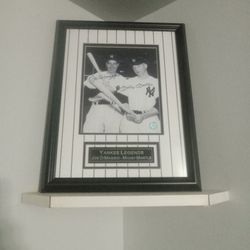 Joe DiMaggio And Mickey Mantle Autographed Pinstripe Yankee Picture