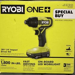 NEW In Box! Ryobi 18v Impact Drive W/Battery & Charger