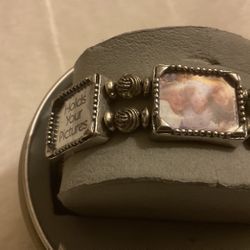 Vintage Silver Tone Photo Bracelet,by Memory Maker