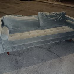 BEST OFFER!!!!!! One Piece Mid Century Gray Sofa Couch-DELIVERY AVAILABLE !