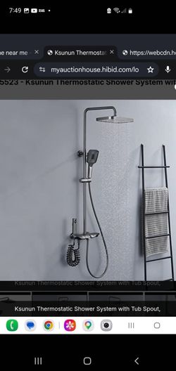 Ksunum termostatic shower system with tub  spots