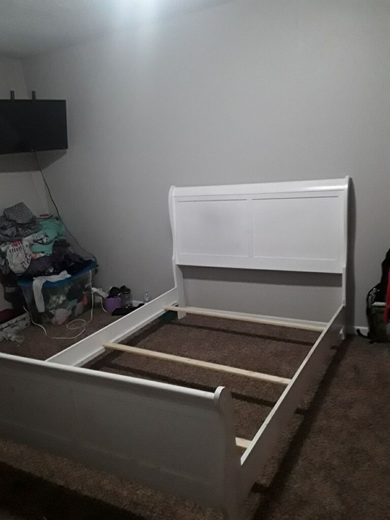 Full sized bed frame (white)