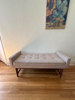Mid-Century Modern Tufted Upholstered Bench