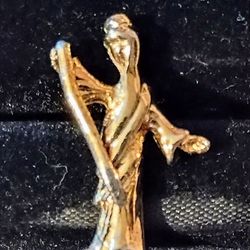 Death Figure Father Time with Scythe Gold Tone Vintage Collectible Lapel Pin A-1
