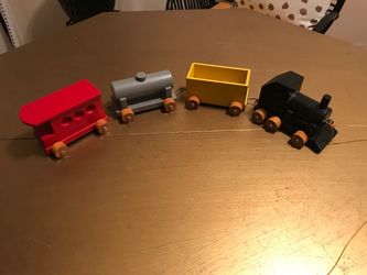 Train handmade and painted