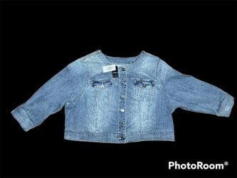 NWT Torrid  Collarless Blue Jean Denim Jean Jacket Size 4