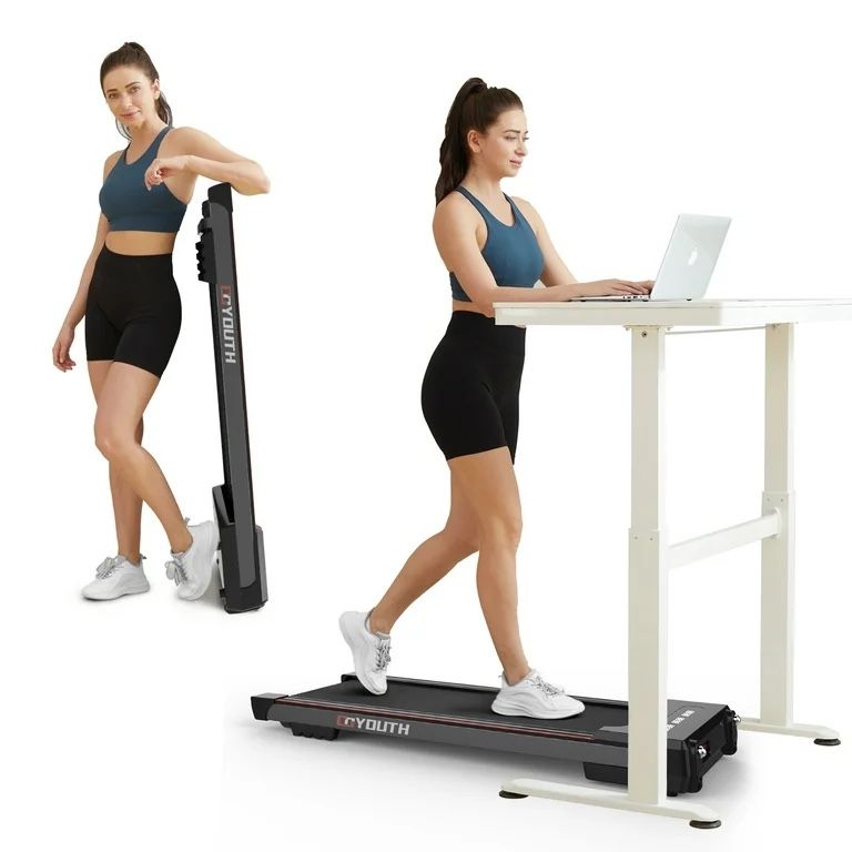 GOYOUTH Walking Pad Under Desk Treadmill, 300 lbs Weight Capacity, Compact Treadmills for Home Office 0.5-6 kph