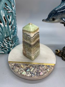 108 Gram Caribbean Pistachio Calcite Stone Obelisk Point Crystal Specimen