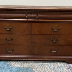 66” W Large Wood Dresser 8 Drawers open easy 🚚 extra enorme cómoda de dormitorio con ocho cajones