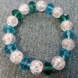 Blue And White Bead Bracelet