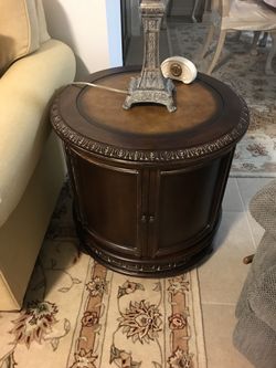 Matching coffee and Dutch end table with storage