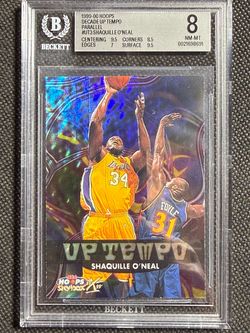 1999-00 Skybox NBA Hoops Decade Up Tempo BGS 8 Shaquille O'Neal 3 Parallel /1989