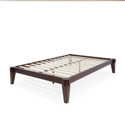 Wood Platform Bed Frame with Slats Full Size