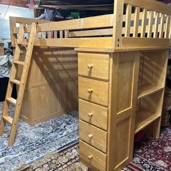 Solid Wood Student Loft Bunk Bed System