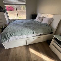 Bed, Mattress, Dresser, Side Table, Desk, Chair, Tv