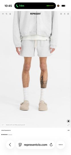 Ice Grey Marl Represent Initial Shorts Large