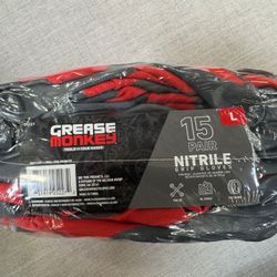 Grease Monkey Nitrile-Coated Work Gloves 15 Pairs. Size Large 